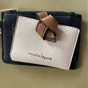 Nanette Lepore Black and Cream Textured Wallet